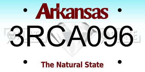 3RCA096 Arkansas License Plate