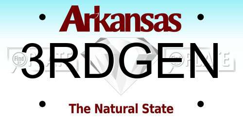 3RDGEN Arkansas License Plate