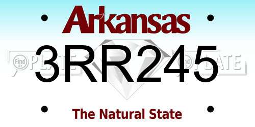 3RR245 Arkansas License Plate