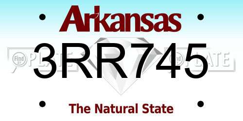 3RR745 Arkansas License Plate