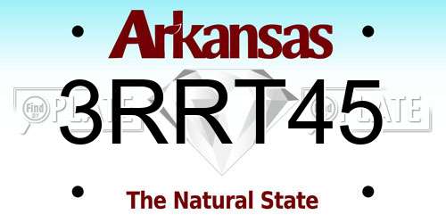 3RRT45 Arkansas License Plate