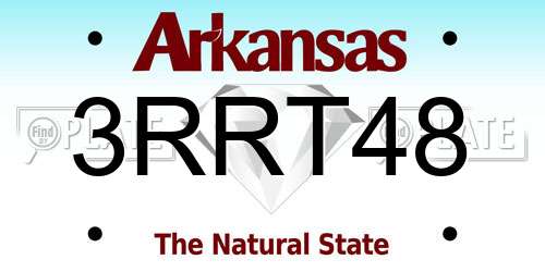 3RRT48 Arkansas License Plate