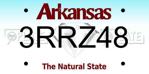 3RRZ48 Arkansas License Plate