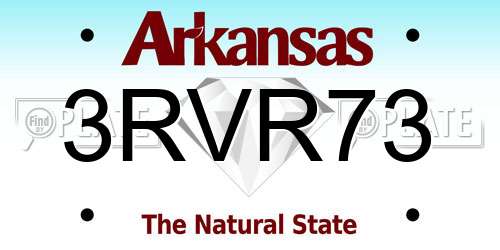3RVR73 Arkansas License Plate