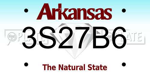3S27B6 Arkansas License Plate