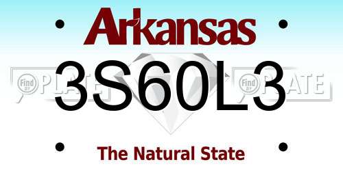 3S60L3 Arkansas License Plate