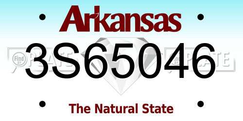 3S65046 Arkansas License Plate