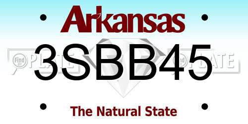 3SBB45 Arkansas License Plate