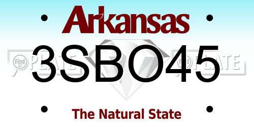 3SBO45 Arkansas License Plate