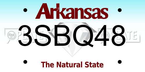 3SBQ48 Arkansas License Plate