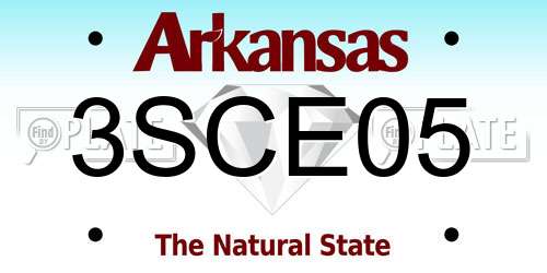 3SCE05 Arkansas License Plate