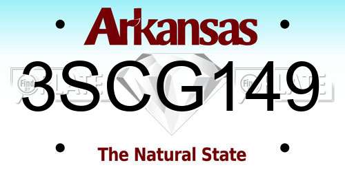 3SCG149 Arkansas License Plate