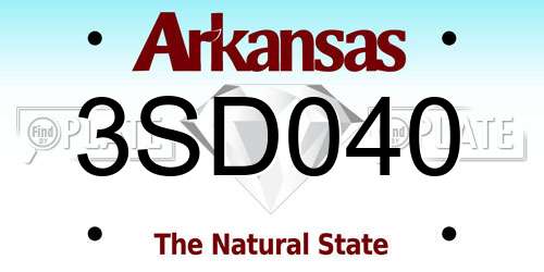 3SD040 Arkansas License Plate