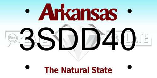3SDD40 Arkansas License Plate