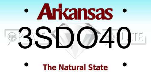 3SDO40 Arkansas License Plate