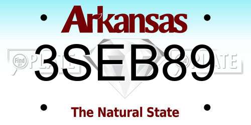 3SEB89 Arkansas License Plate