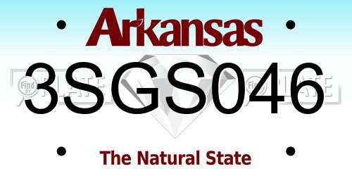 3SGS046 Arkansas License Plate