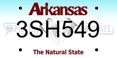 3SH549 Arkansas License Plate