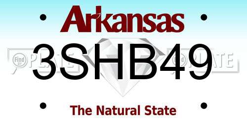3SHB49 Arkansas License Plate