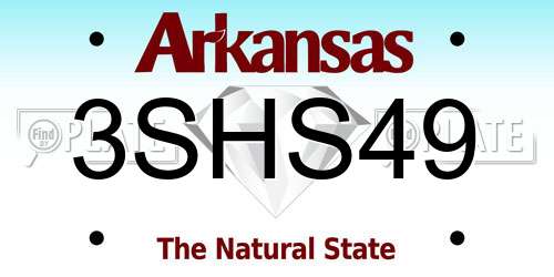 3SHS49 Arkansas License Plate