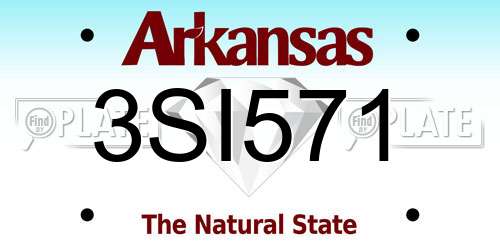 3SI571 Arkansas License Plate