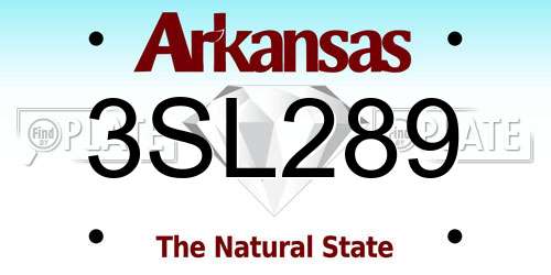 3SL289 Arkansas License Plate