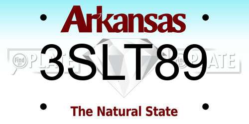 3SLT89 Arkansas License Plate