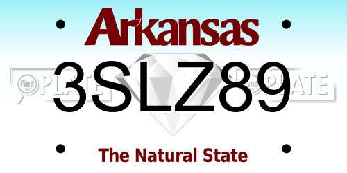 3SLZ89 Arkansas License Plate