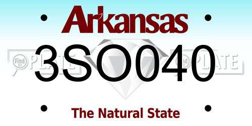 3SO040 Arkansas License Plate