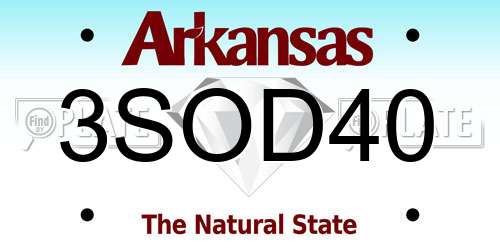 3SOD40 Arkansas License Plate