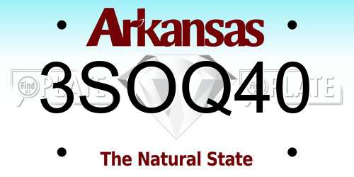 3SOQ40 Arkansas License Plate