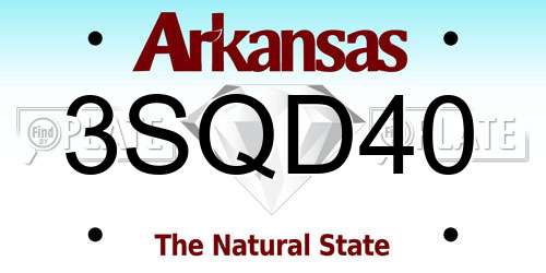 3SQD40 Arkansas License Plate