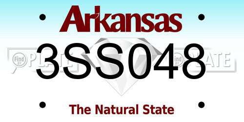 3SS048 Arkansas License Plate