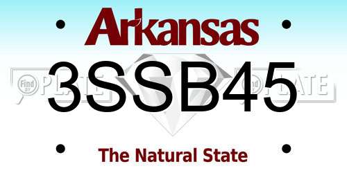 3SSB45 Arkansas License Plate
