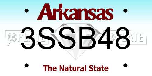 3SSB48 Arkansas License Plate