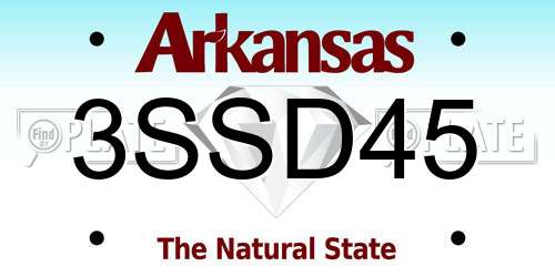 3SSD45 Arkansas License Plate
