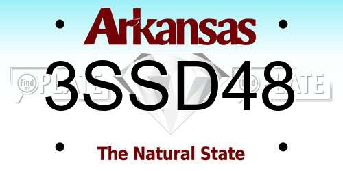 3SSD48 Arkansas License Plate