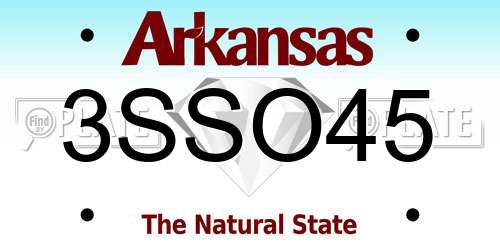 3SSO45 Arkansas License Plate