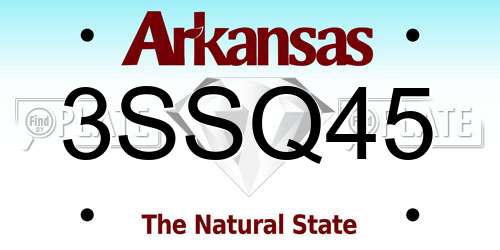 3SSQ45 Arkansas License Plate