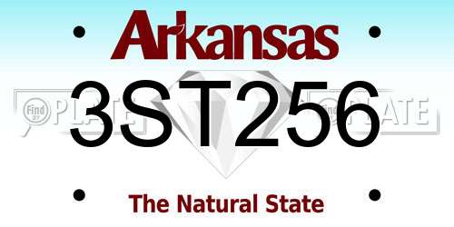 3ST256 Arkansas License Plate
