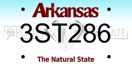 3ST286 Arkansas License Plate