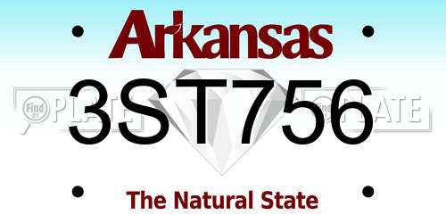 3ST756 Arkansas License Plate