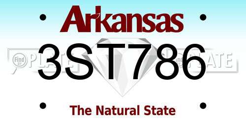 3ST786 Arkansas License Plate
