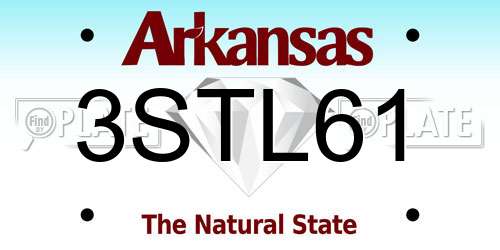 3STL61 Arkansas License Plate