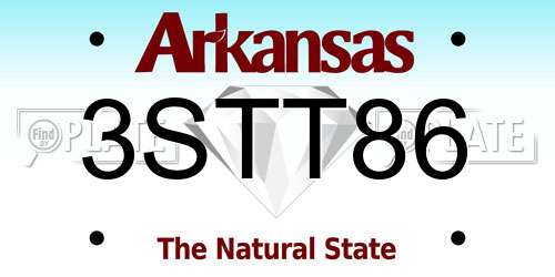 3STT86 Arkansas License Plate