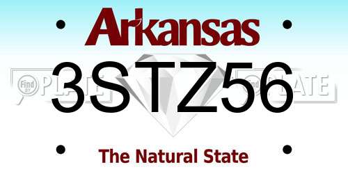 3STZ56 Arkansas License Plate