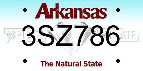 3SZ786 Arkansas License Plate
