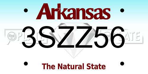 3SZZ56 Arkansas License Plate