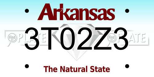 3T02Z3 Arkansas License Plate