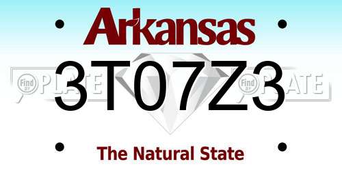 3T07Z3 Arkansas License Plate